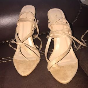 Nude strappy heels